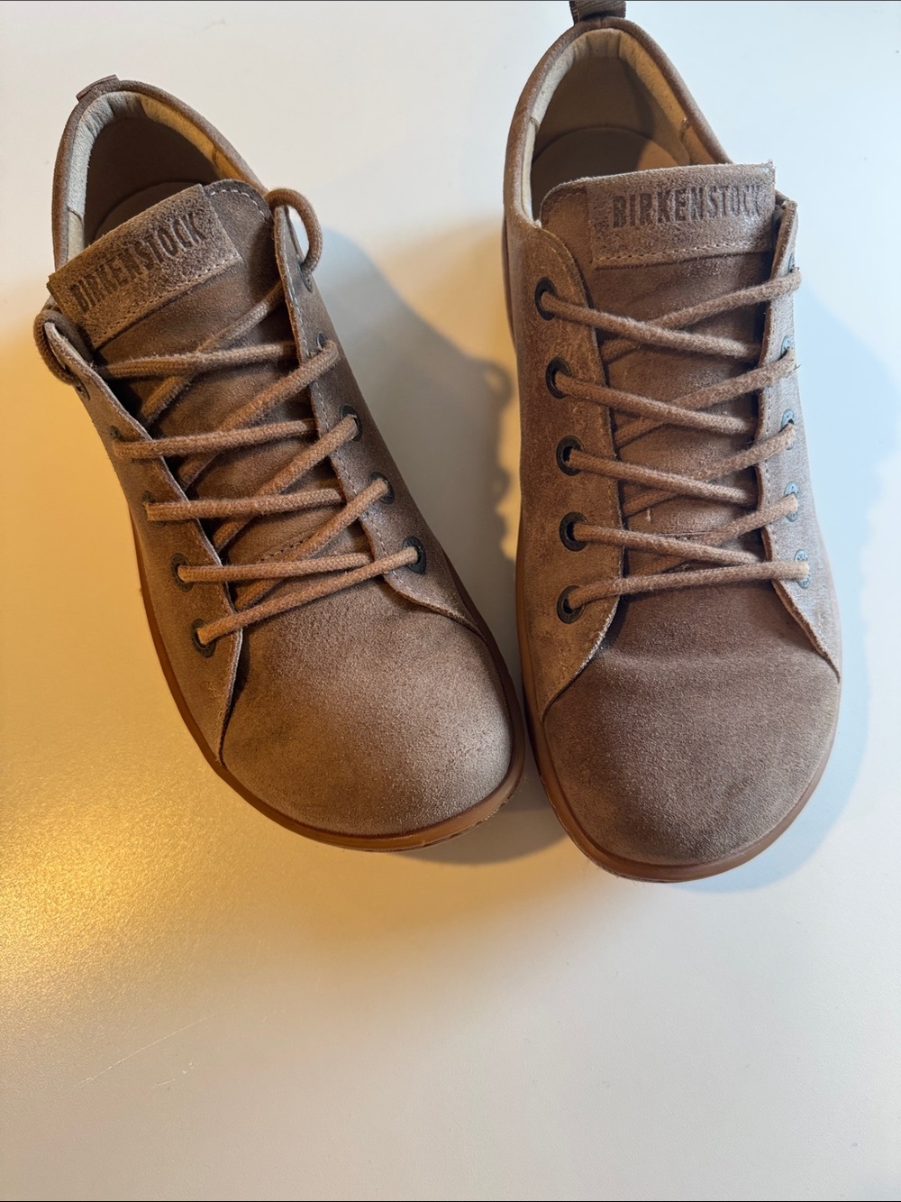 Birkenstock Islay Nubuck Leather Lace Up Taupe Brown Women's Sz 7 38 EU